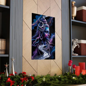 Poster - Shiva Cosmic River Matte - Spiritual Hindu Art - Dipaliz