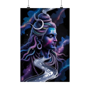 Poster - Shiva Cosmic River Matte - Spiritual Hindu Art - Dipaliz