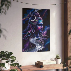 Poster - Shiva Cosmic River Matte - Spiritual Hindu Art - Dipaliz