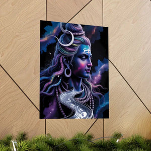 Poster - Shiva Cosmic River Matte - Spiritual Hindu Art - Dipaliz