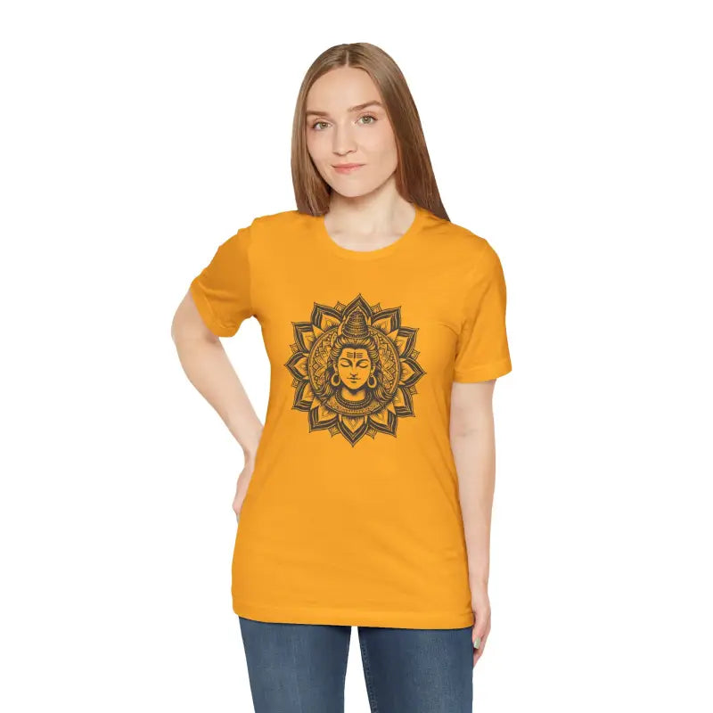 Ultimate Comfort Shiva Meditation Unisex Jersey Tee - Gold / s T-shirt