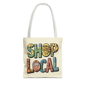 Vibrant Shop Local Tote Bag - Stylish Shopping - Dipaliz - Totes