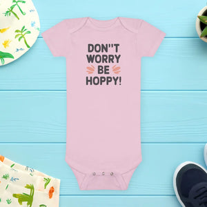 Cotton Short Sleeve Onesie - be Hoppy Snap Closure - Dipaliz - Baby One-pieces