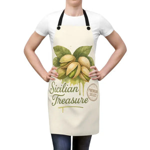 Treasure Pistachio Apron - Premium Sicilian Artisan Cooking Gear - Dipaliz - one Size - Aprons