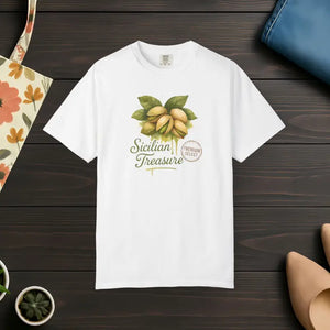 Sicilian Treasure Botanical Unisex Garment-dyed Print Shirt - Dipaliz - White / s - T-shirts