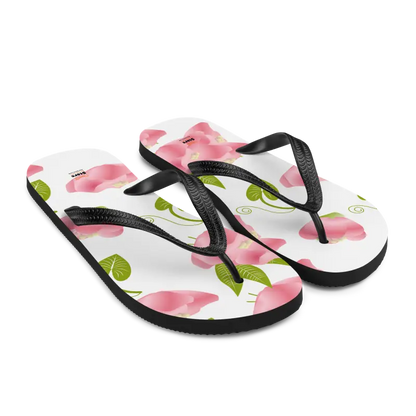 Turn Heads with Pink Floral Slip-resistant Flip-flops - Slippers