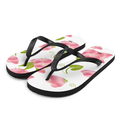 Turn Heads with Pink Floral Slip-resistant Flip-flops - Slippers