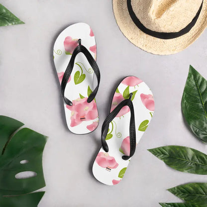 Turn Heads with Pink Floral Slip-resistant Flip-flops - Slippers