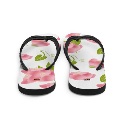 Turn Heads with Pink Floral Slip-resistant Flip-flops - Slippers