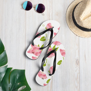 Floral Slip-resistant Flip-flops – Pink Flowers - Dipaliz - Slippers