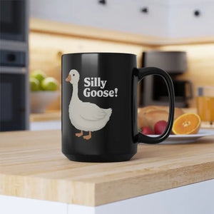 Silly Goose Black Ceramic Mug with High-quality Sublimation - Dipaliz - 15oz - Mugs