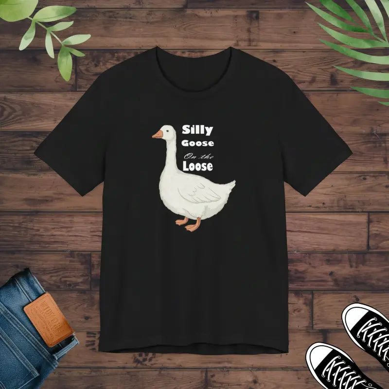 Silly Goose Tee Loose Fit Unisex Jersey Short Sleeve - Black / s T-shirt