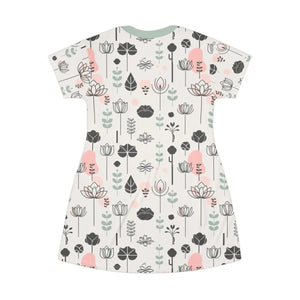 Floral Bliss Print Tee Dress – Tagless All-over-print - Dipaliz - Dresses - Xs