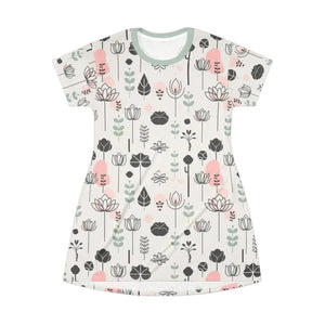 Floral Bliss Print Tagless All-over-print Tee Dress - Dipaliz - Dresses