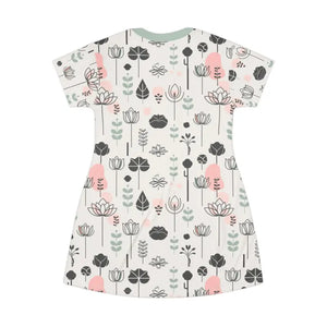 Floral Bliss Print Tagless All-over-print Tee Dress - Dipaliz - Dresses