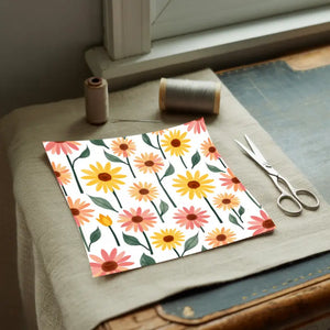 Simple Floral Pattern Cotton Fabric for Home Decor - Dipaliz