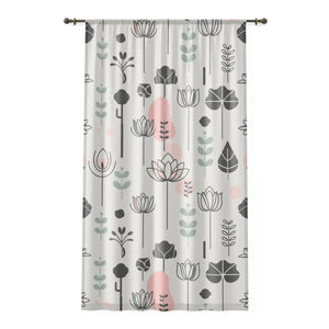 Floral Elegance Curtains - Minimalistic Pattern - Dipaliz