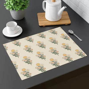 Cotton Placemat - Floral Fashion Style Elegance - Dipaliz - 18’’ × 14’’ - Placemats