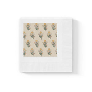 White Coined Napkins – Floral Wedding Paper - Dipaliz
