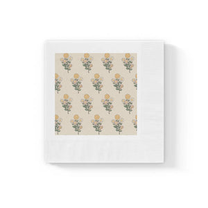 White Coined Napkins – Floral Wedding Paper - Dipaliz