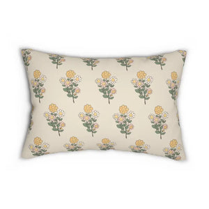 Spun-polyester Lumbar Pillow - Farmhouse Floral Home Decor - Dipaliz - 20’’ × 14’’ - Pillows