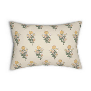 Spun-polyester Lumbar Pillow - Farmhouse Floral Home Decor - Dipaliz - 20’’ × 14’’ - Pillows