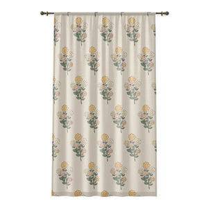 Elegant Farmhouse Curtains - Floral Polyester - Dipaliz