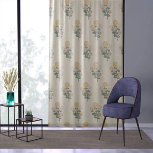 Elegant Farmhouse Curtains - Floral Polyester - Dipaliz