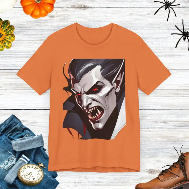 Dracula Unisex Jersey Short Sleeve Tee: Soft & Stylish Comfort - Burnt Orange / Xs T-shirt