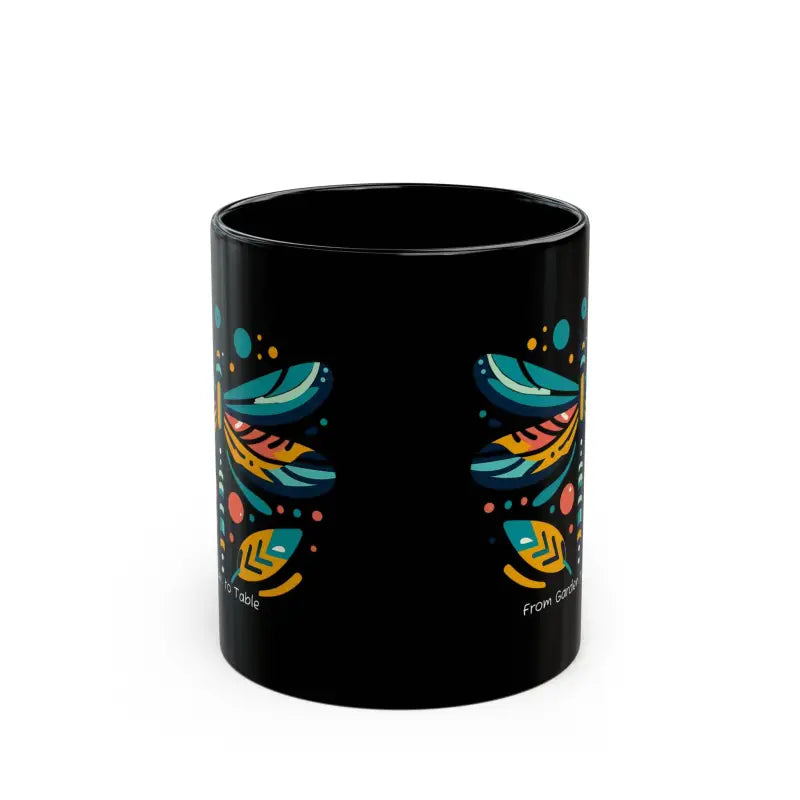 Sip Joyfully with a Dragonfly Black Ceramic Mug