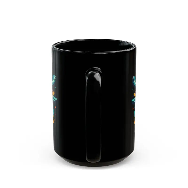 Sip Joyfully with a Dragonfly Black Ceramic Mug