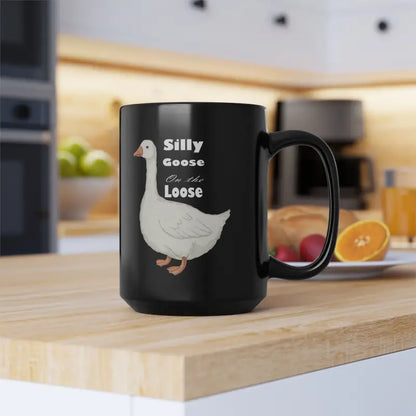 Sip in Style with the Silly Goose Black Ceramic Mug! - 15oz Mug