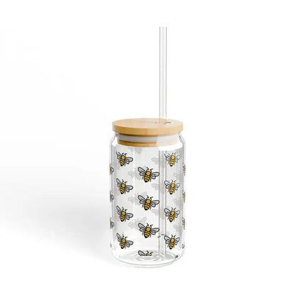 Elevate your Sip with Stylish Bees Pattern Sipper Glass - Tumbler