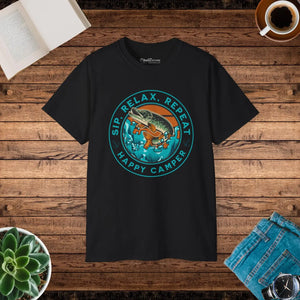 Soft Unisex Happy Camper Tee - Sip Relax Repeat - Dipaliz - T-shirts