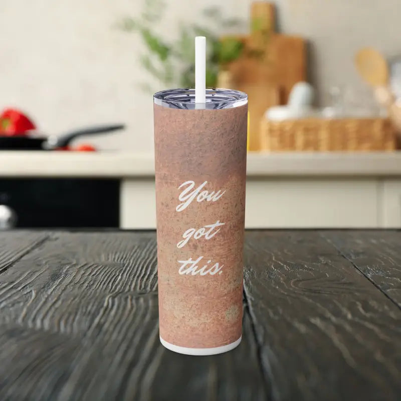 Stay Motivated with Olid Bruskinny Tumbler - Drink Hot or Cold! - Glossy / White / 20oz Mug