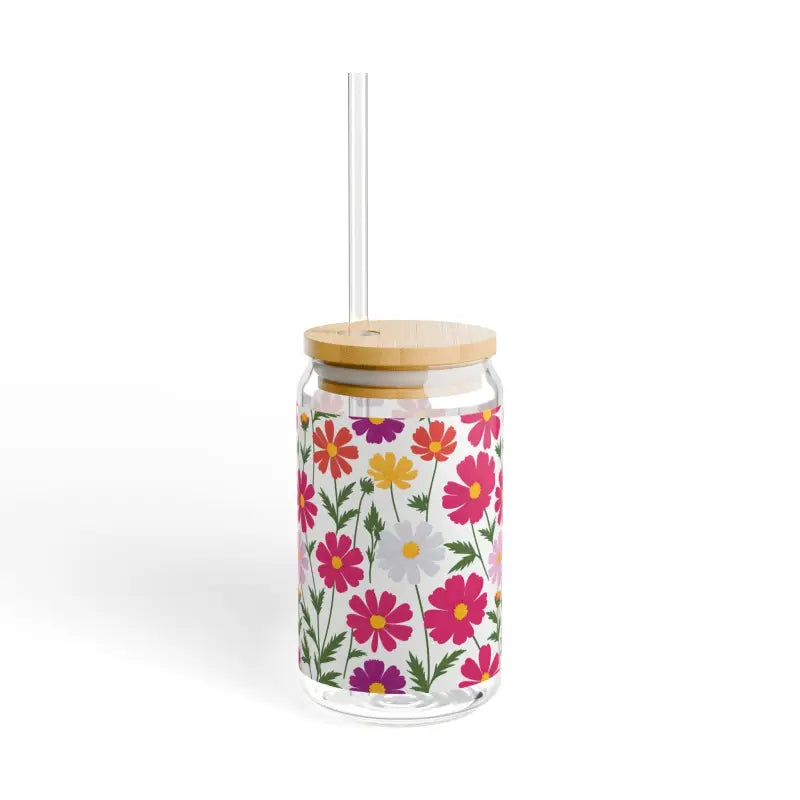 Dive Into Summer Fun with 16oz Floral Sipper Glass - Tumbler