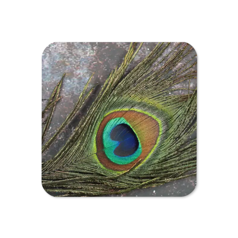 Dazzle your Drinks: Peacock Featherr Cork Coasters - Kitchen and Dining