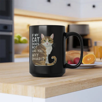 Style Up your Sips with the Cat’s Judgement Black Ceramic Mug - 15oz