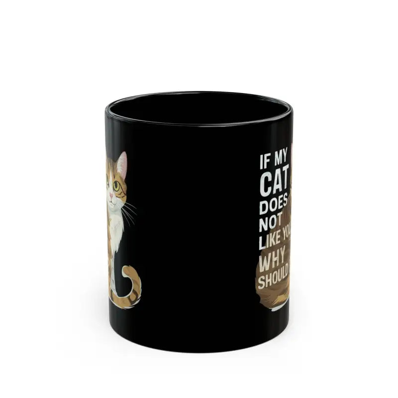 Style Up your Sips with the Cat’s Judgement Black Ceramic Mug