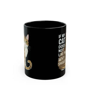 Black Ceramic Mug - Cats Judgement Womens Fashion - Dipaliz - Mugs