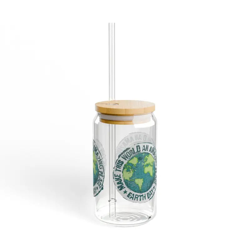 Elevate your Drinks with the Classy 16oz Earth Day Sipper Glass - Tumbler