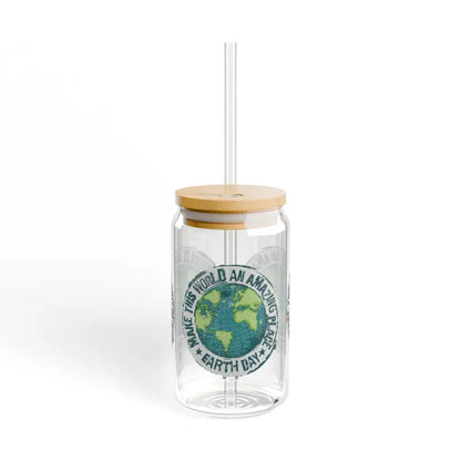 Elevate your Drinks with the Classy 16oz Earth Day Sipper Glass - Tumbler