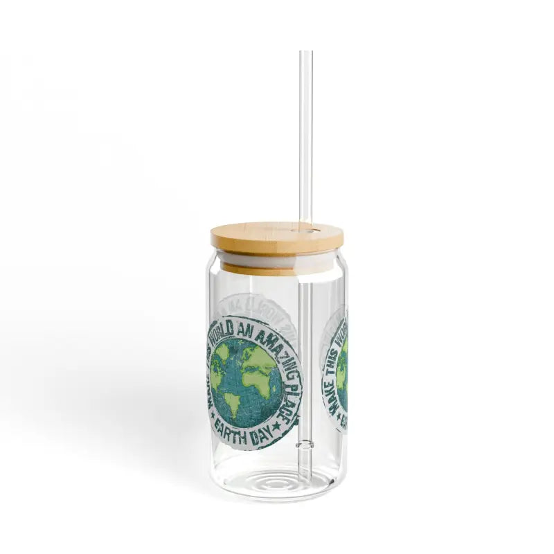 Elevate your Drinks with the Classy 16oz Earth Day Sipper Glass - Tumbler