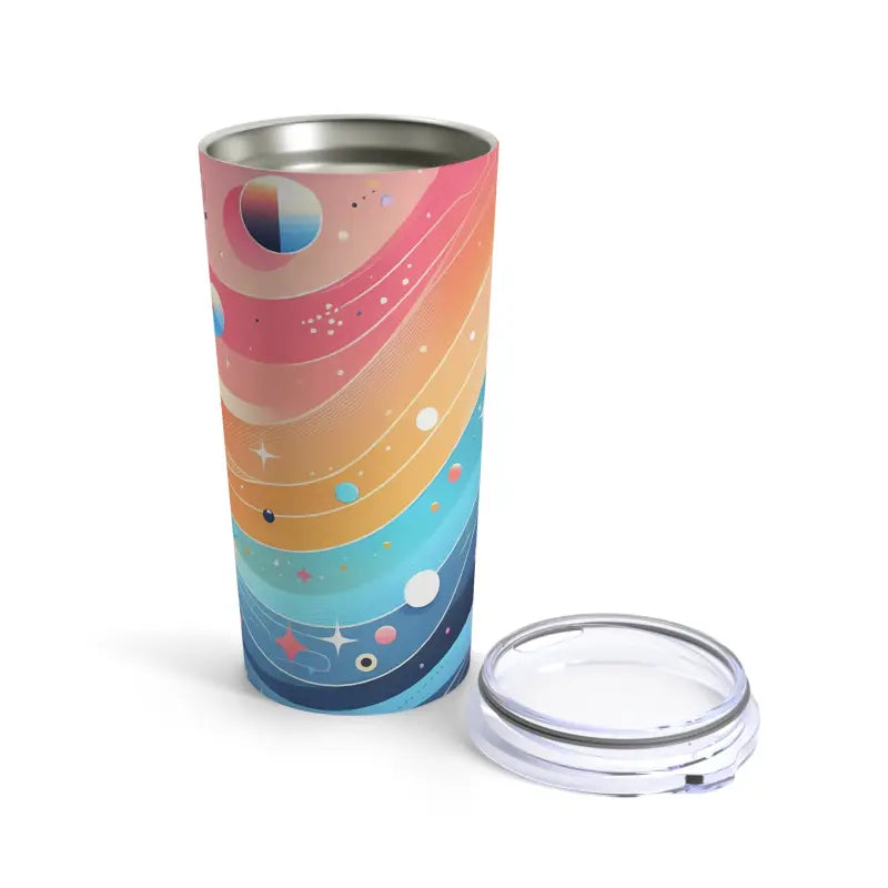 Sip in Style with Colorful Bands Stainless Steel Tumbler 20oz - Tumblers