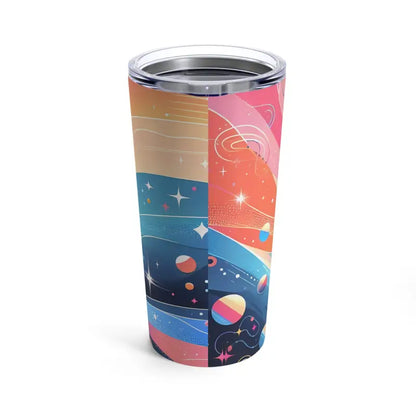 Sip in Style with Colorful Bands Stainless Steel Tumbler 20oz - Tumblers