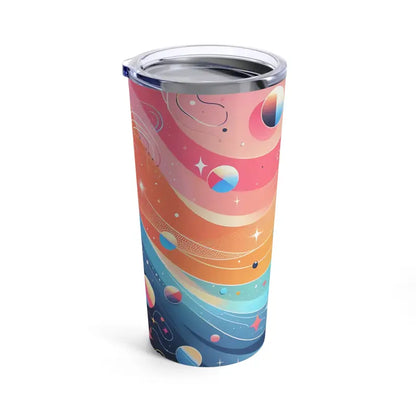 Sip in Style with Colorful Bands Stainless Steel Tumbler 20oz - Tumblers