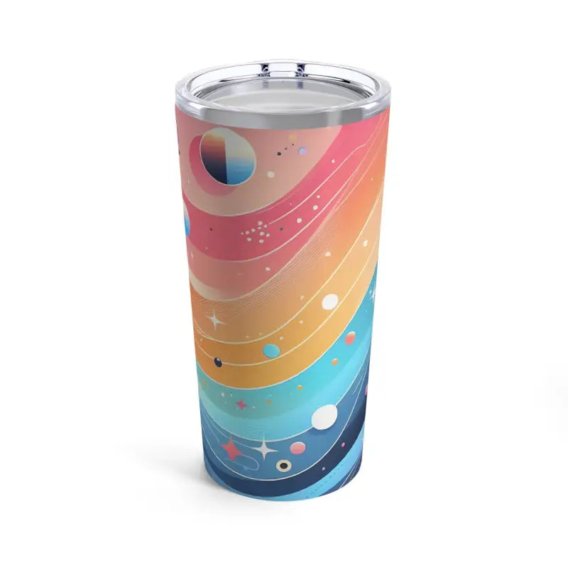 Sip in Style with Colorful Bands Stainless Steel Tumbler 20oz - Tumblers