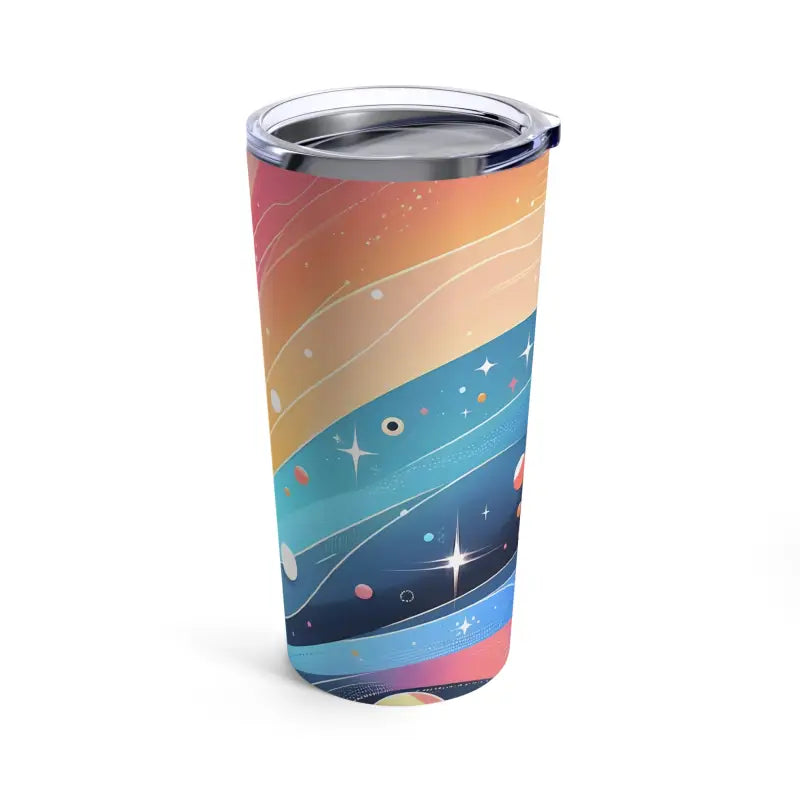 Sip in Style with Colorful Bands Stainless Steel Tumbler 20oz - Tumblers