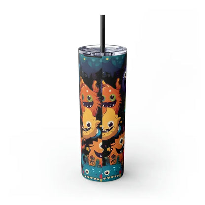 Sip in Style: Skinny Steel Tumbler with Cute Colorful Monsters - Mug