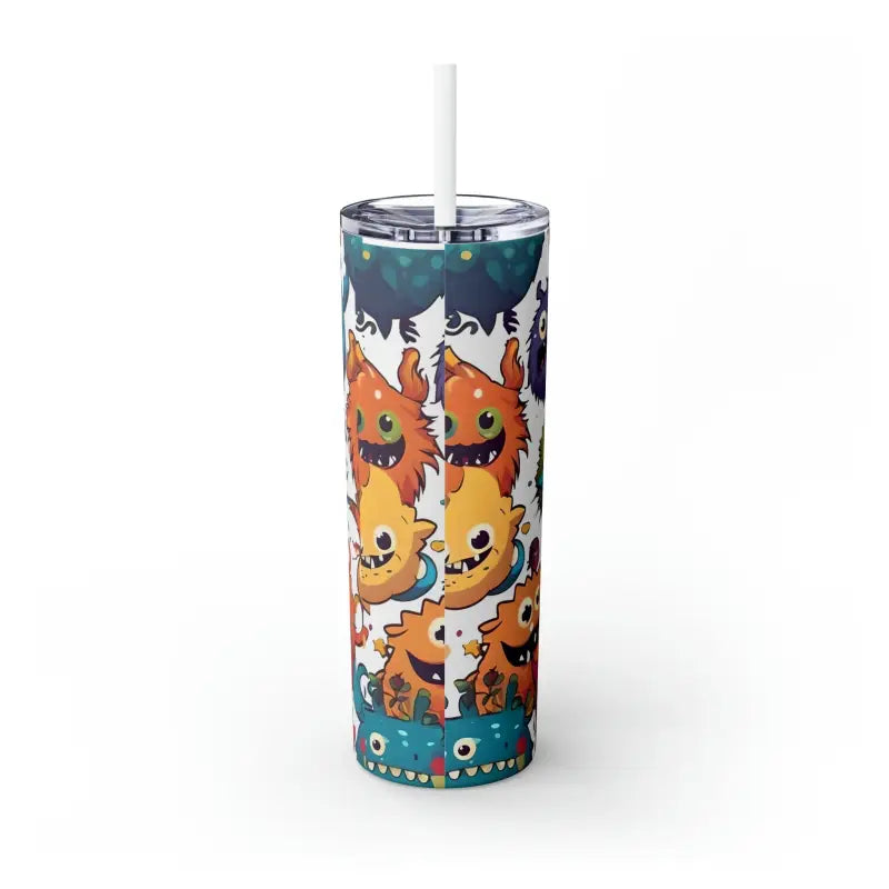 Sip in Style: Skinny Steel Tumbler with Cute Colorful Monsters - Mug